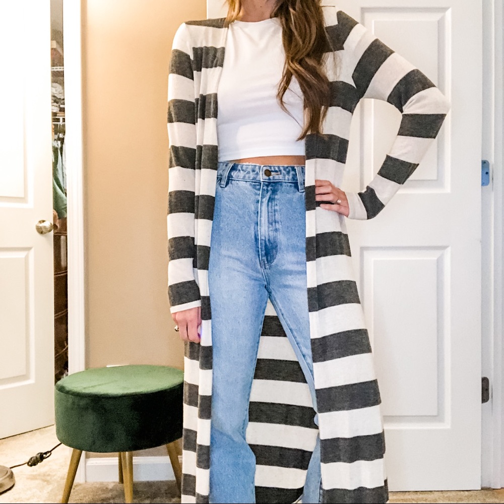 Colorblock Ankle Length Duster - Medium
